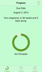 Main Progress Screen for PregTracker 1.0.1